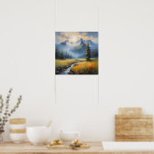 Poster Peinture de paysage sereine - Nature paisible (Cuisine)