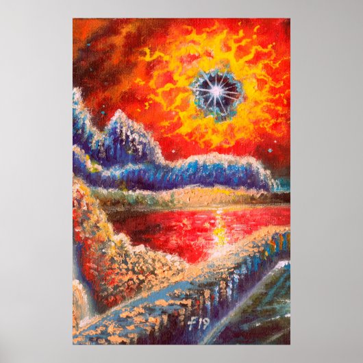 Poster Peinture de paysage Wi-Fi Sci (Devant)