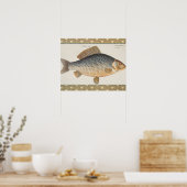 Poster peinture de pêche de carpe dessin d'eau douce  (Cuisine)
