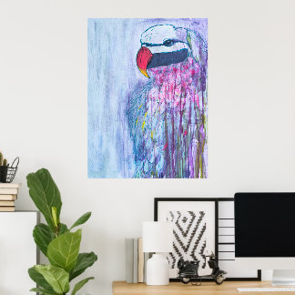 Poster Peinture de perroquet colorée