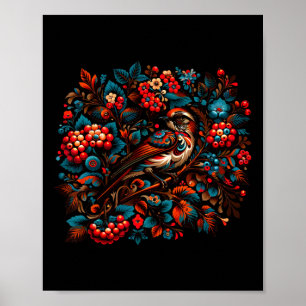 Poster Peinture de Petrykivka Vogel Pracht Ukraine 1