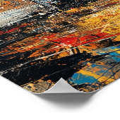 Poster Peinture de phare expressionniste abstraite côtièr (Coin)