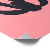 Poster Peinture de plante de cactus noir Graphisme du dés (Coin)