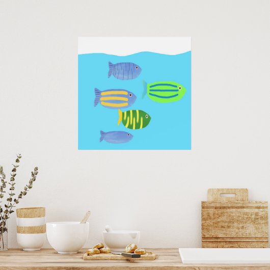 Poster peinture de poissons (Cuisine)