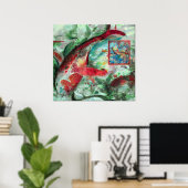 Poster Peinture de poissons de carpe de Koi (Bureau à domicile)