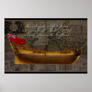 Poster Peinture de profil du navire Jersey