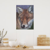 Poster peinture de renard avec poème original sur la faun (Cuisine)