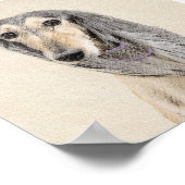 Poster Peinture de Saluki (Faune) - Cute Original Chien A (Coin)