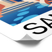 Poster Peinture de Santorin Grèce (Coin)