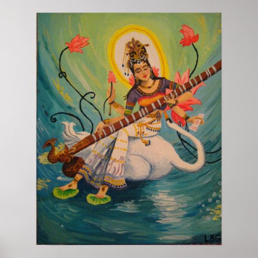Poster Peinture de Saraswati (Devant)