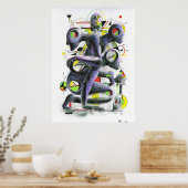 Poster Peinture de statues géométriques (Cuisine)