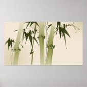 Poster Peinture de style oriental, branches de bambou 2 (Devant)