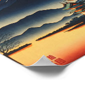 Poster Peinture de style Ukiyo-e d'un château japonais (Coin)