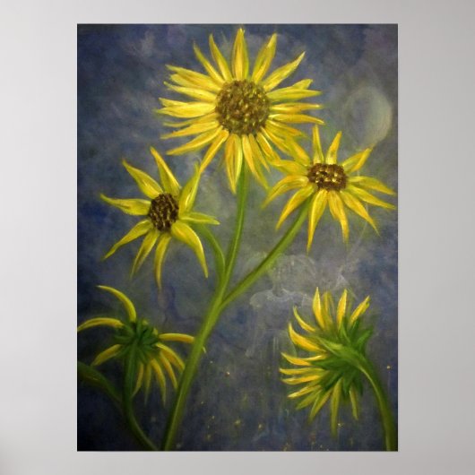 Poster Peinture de tournesol d'art fin Imprimer "Appariti (Devant)