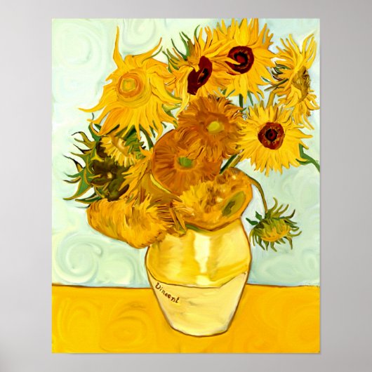 Poster Peinture de tournesol jaune de Vincent Van Gogh 18 (Devant)