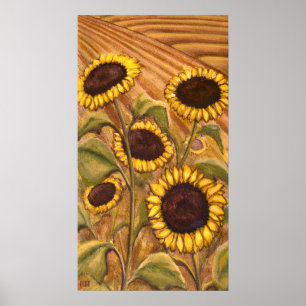 Poster Peinture de tournesol Peinture de paysage canadien