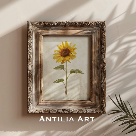 Poster Peinture de tournesol rustique Pays Ferme Fleur