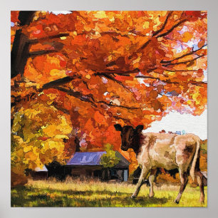 Poster Peinture de vache