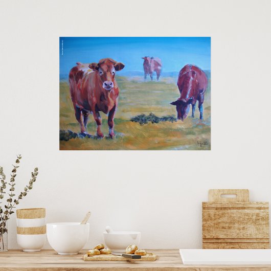 Poster peinture de vaches (Cuisine)
