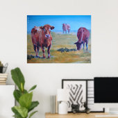 Poster peinture de vaches (Bureau à domicile)