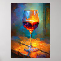 Peinture de verre à vin impressionniste Art pour a