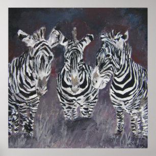 Poster peinture de zèbre