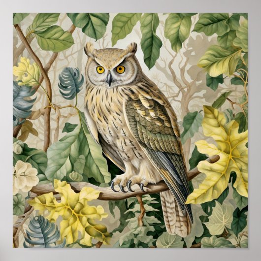 Poster Peinture décorative de hibou (Devant)
