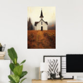 Poster Peinture d'église rustique abandonnée (Bureau à domicile)