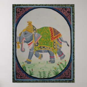 Poster peinture d'éléphant d'Asie