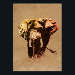 Poster Peinture d'encre Eléphant Pop Art Brown<br><div class="desc">BW - Black & White African Elephants Pop Art Image numérique - African Nature Posters Prints</div>