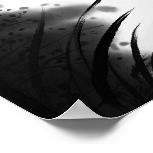 Poster Peinture d'encre rétro de style chinois (Coin)