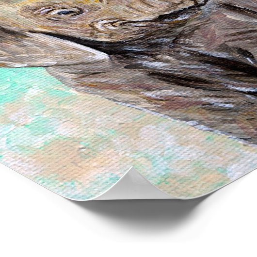 Poster Peinture des éléphants de bébé (Coin)