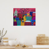 POSTER PEINTURE DES PRISARTS DE LA VILLE MEXICAINE PUEBLO (Cuisine)