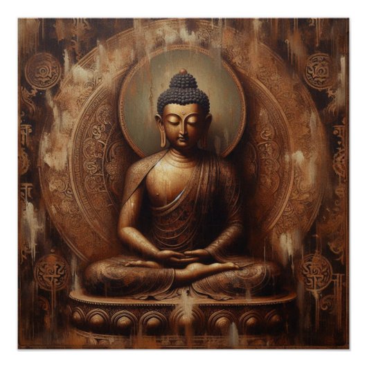 POSTER PEINTURE D'HUILE DE BUDDHA #10 (Devant)