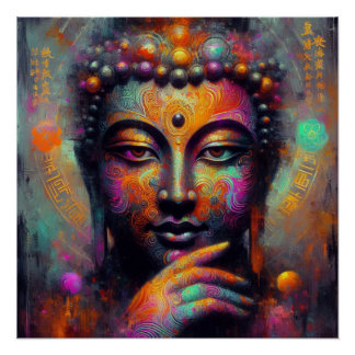 POSTER PEINTURE D'HUILE DE BUDDHA #13