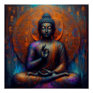 POSTER PEINTURE D'HUILE DE BUDDHA #19