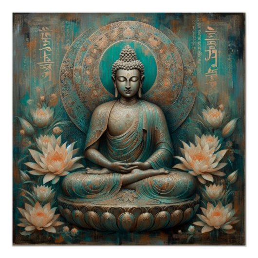 POSTER PEINTURE D'HUILE DE BUDDHA #3 (Devant)