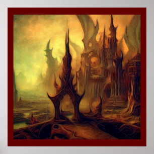 Poster Peinture d'Imaginaire 10 - Temple du mal