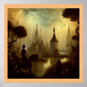 Poster Peinture d'Imaginaire 8 - Cheval Rider