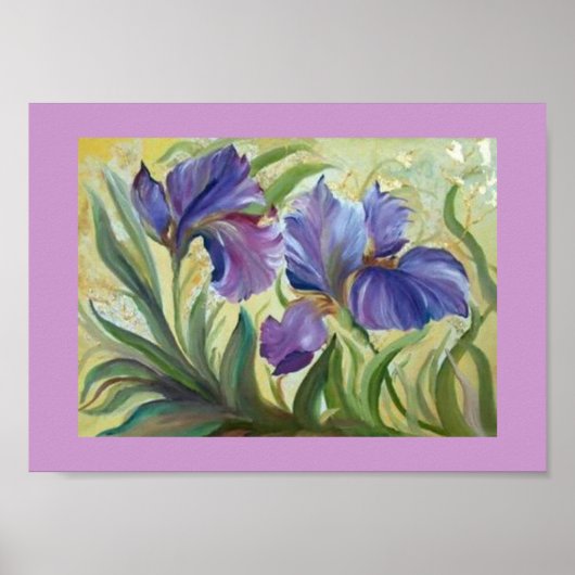 Poster Peinture d'iris romantique (Devant)