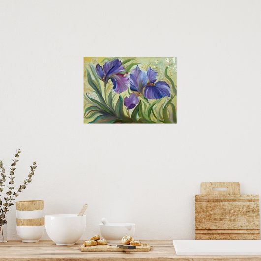 Poster Peinture d'iris romantique (Cuisine)