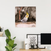 Poster peinture d'oiseau à cocktail (Bureau à domicile)