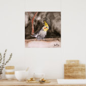 Poster peinture d'oiseau à cocktail (Cuisine)