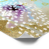 Poster Peinture dorée pointillée abstraite (Coin)