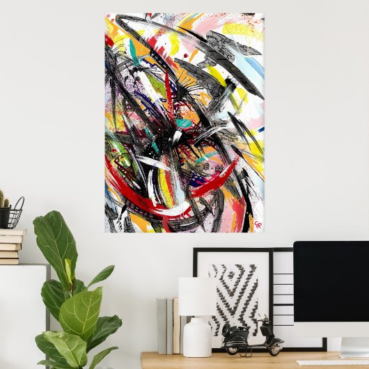 Poster Peinture d'ouragan Techno (Bureau à domicile)