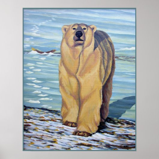Poster Peinture d'ours polaire Art Imprimer Faune Décor M (Devant)