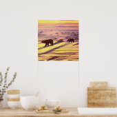 Poster Peinture d'ours polaire Imprimés Poster d'a (Cuisine)