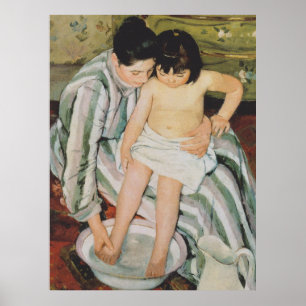 Poster Peinture du bain de l'enfant de Mary Cassatt