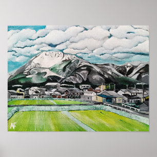 Poster Peinture du Mont Fuji par Alfred Fox