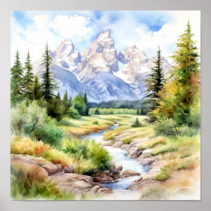 Poster Peinture du parc national du Grand Teton